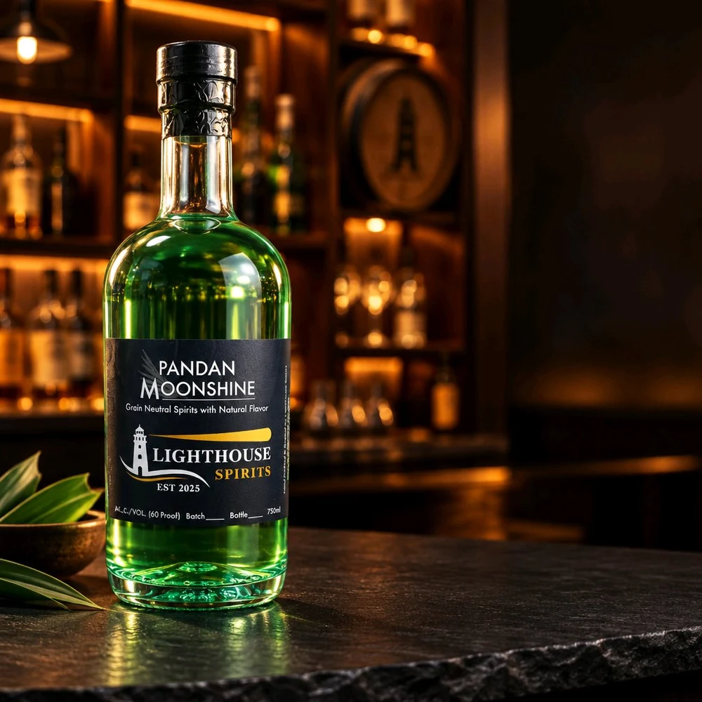 Pandan Moonshine bottle